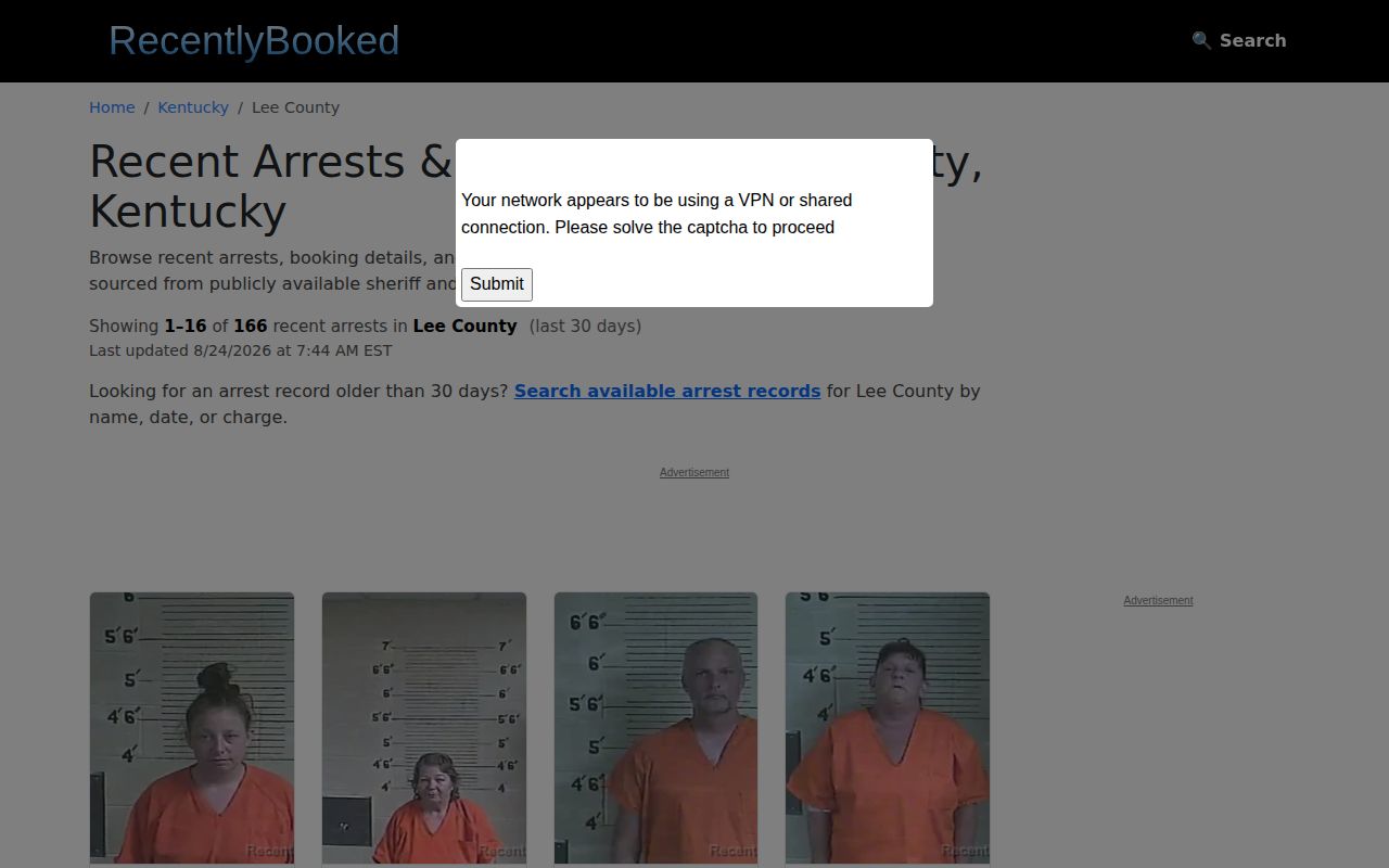 Unofficial RecentlyBooked Lee County arrest-news index